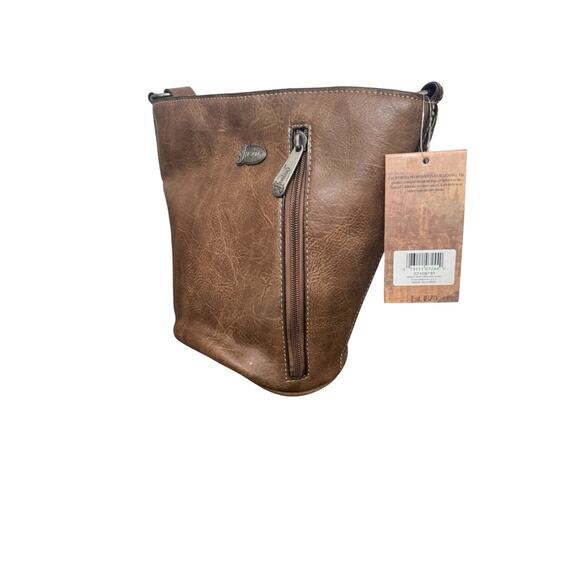 NWT! Justin Brown Western Concealed Carry Crossbody Shoulder Bucket Bag - Picture 5 of 9